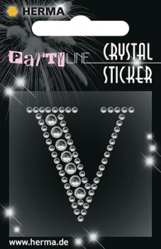 Party Line Crystal Sticker Letter V