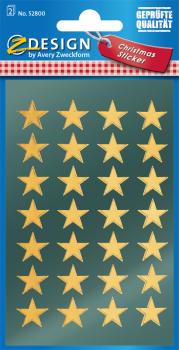 Shiny foil sticker 56 gold stars