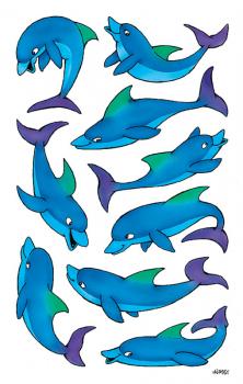 Animal stickers mica Dolphins