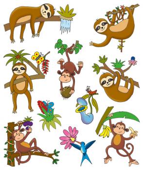 Window pictures A4 jungle animals 10 stickers