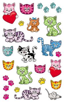 Metallic Stickers Kitten