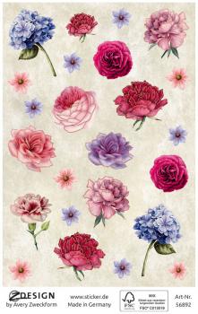 Flowers stickers multicolor 24 stickers