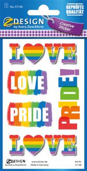 Love Gay Pride stickers multicolor 5 stickers