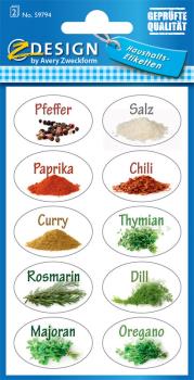 Household labels Spices