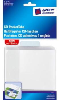 Adhesive register pockets, CD pocket