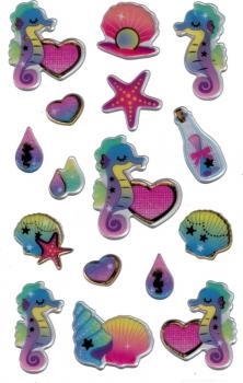 Creative stickers colorful sea animals
