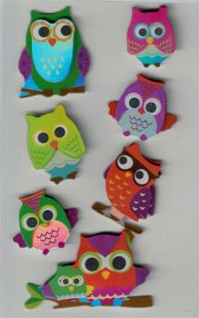 Metallic Sticker collages Owls