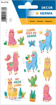 Sticker llama - no drama beglimmered