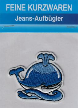 Jeans iron-on fabric whale