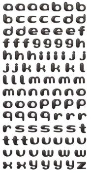 SOFTY - Sticker black matte small letters small 9 mm