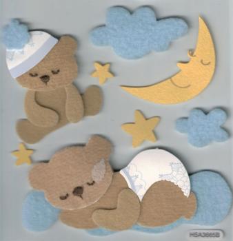 Handmade Sticker Baby Bear blue