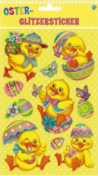 ffect foil glitter sticker Easter chick