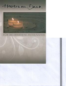 5 Grief cards thank you notes candles + envelope