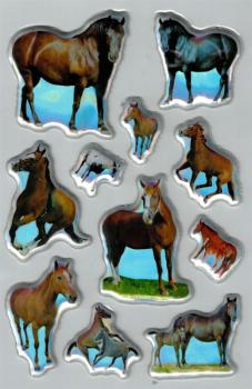 Puffy Lasert Sticker Horses