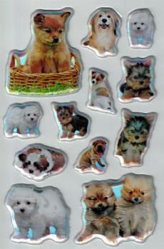 Puffy Lasert Sticker Dog Puppies