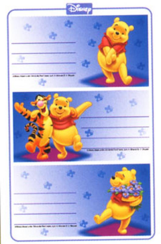 Paper labels Winnie the Pooh
