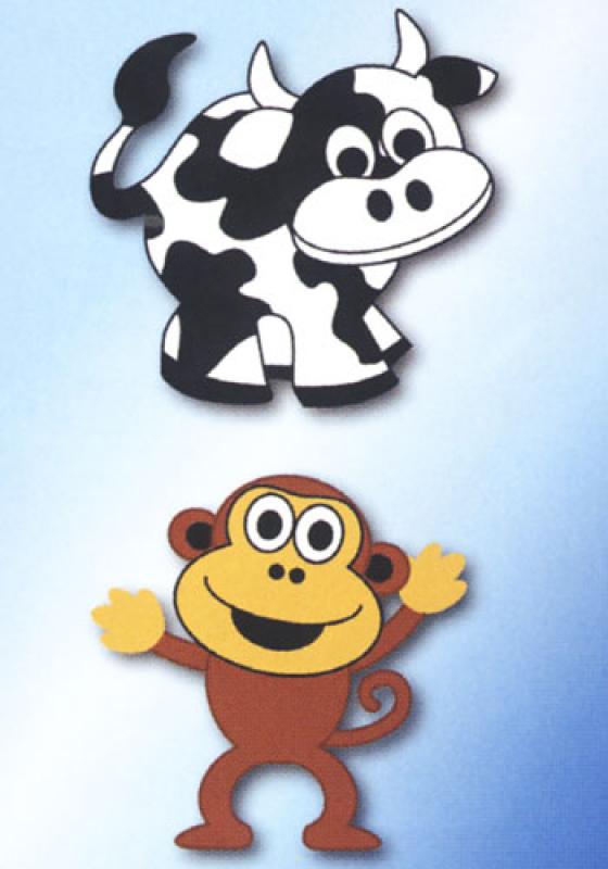 Ironing Sticker Cow + Monkey