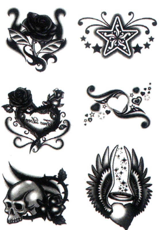 Tattoos Black Art Roses Skull Star