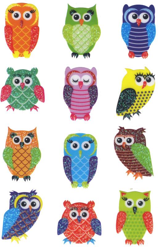 owls stickers mica