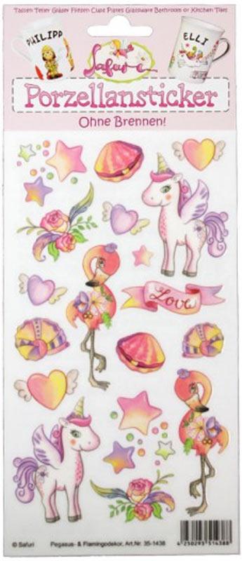Porcelain Sticker Pegasus - & Flaming