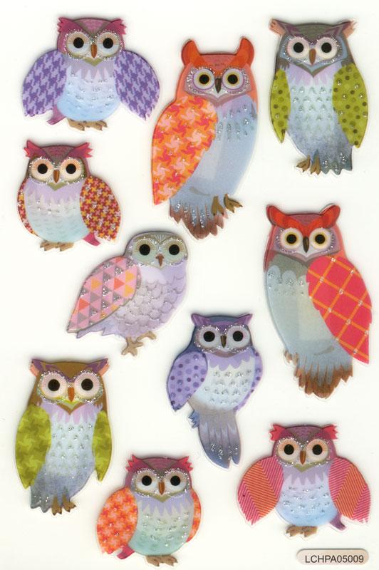 Handmade Sticker Owls