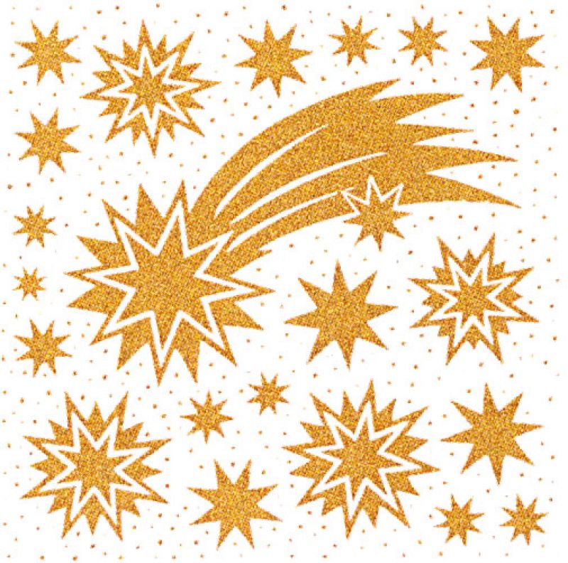 Window Murals star tail Gold