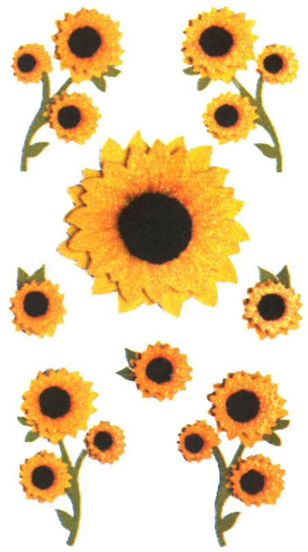 Handmade Sticker Sunflowers
