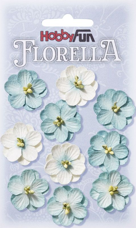 FLORELLA - Flowers light blue - 2,5 cm