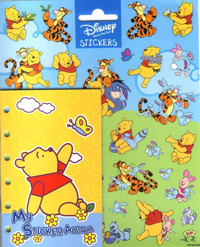Winnie the Pooh stickers blue + sticker album A6