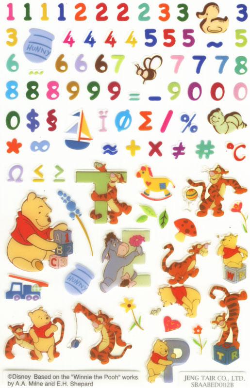 Winnie Pooh Numbers Stickers