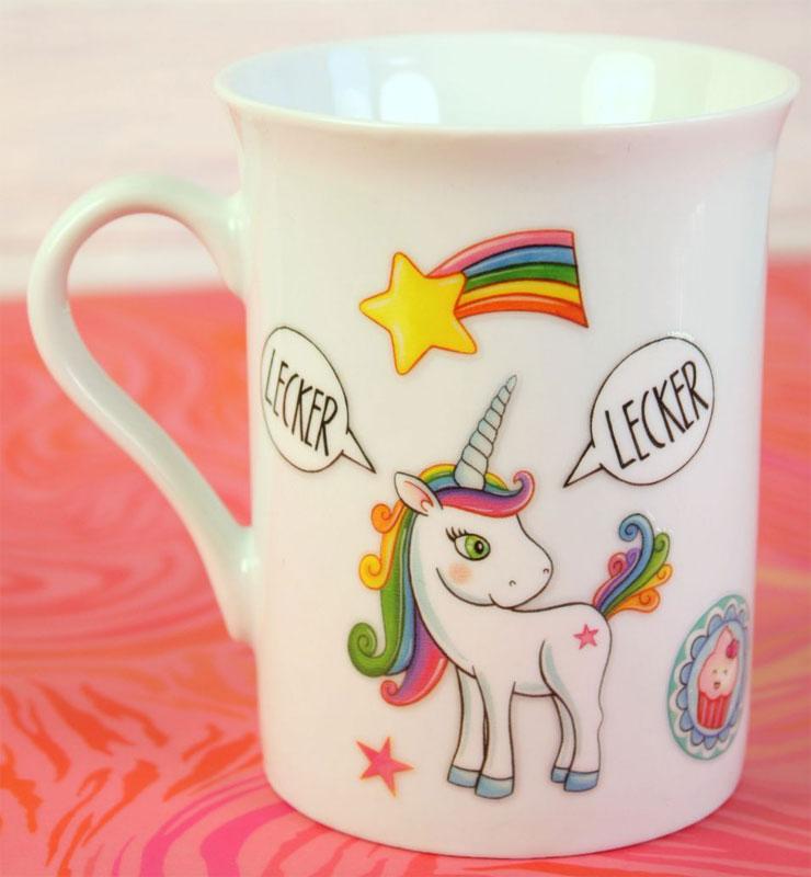 Porcelain fan unicorn