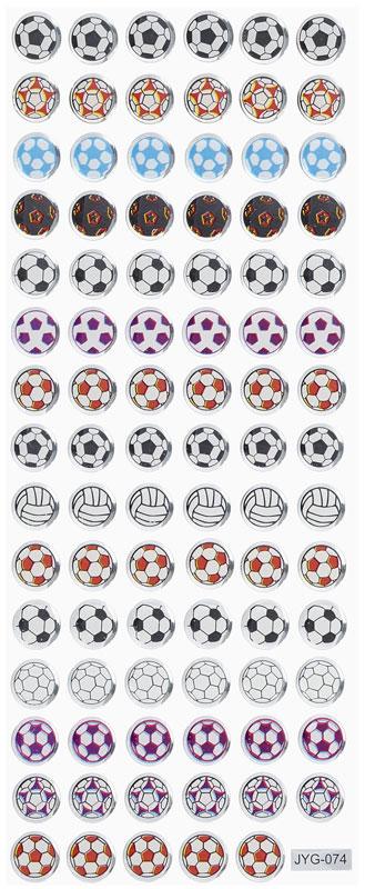 Glossy stickers coloured footballs