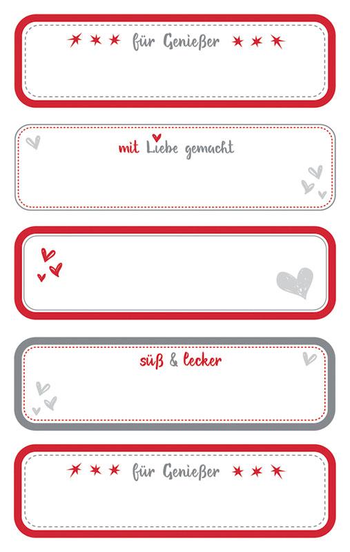 Household labels rectangular with rounded corners & fonts