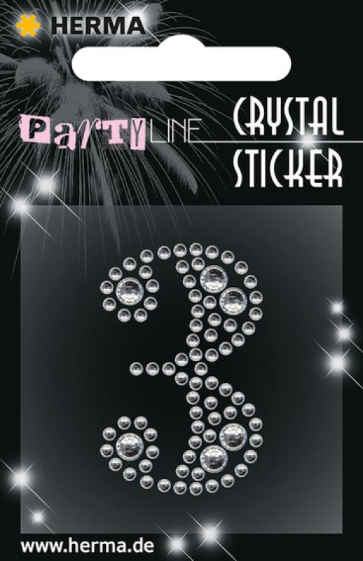 Party Line Crystal Sticker Number 3