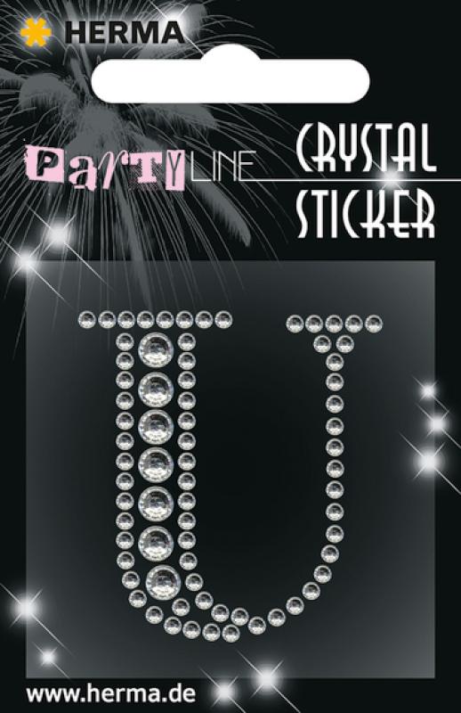 Party Line Crystal Sticker Letter U