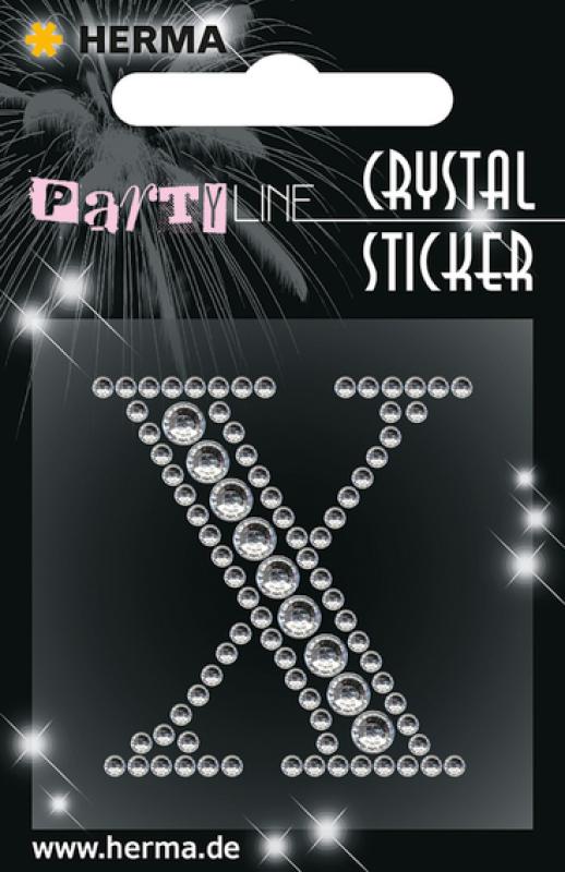 Party Line Crystal Sticker Letter X