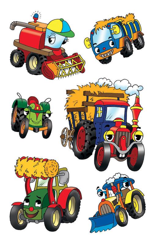 Fun Tractors Paper Sticker