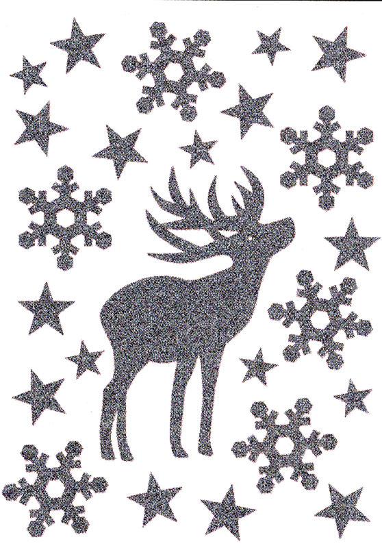 Noble Sticker Star Deer silver