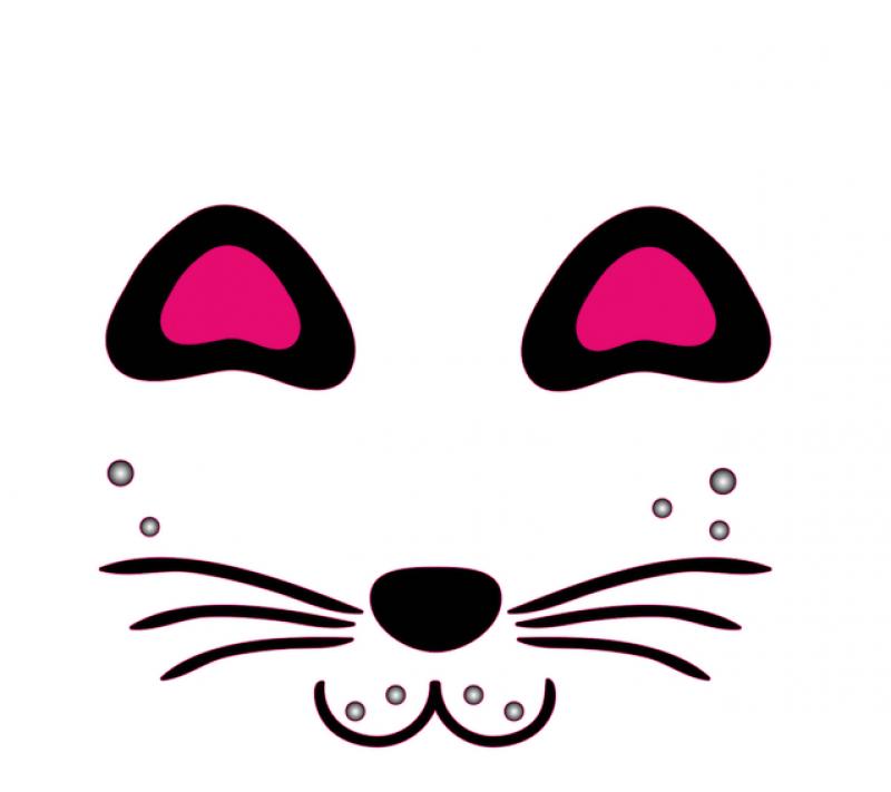 Face Stickers Pink Cat