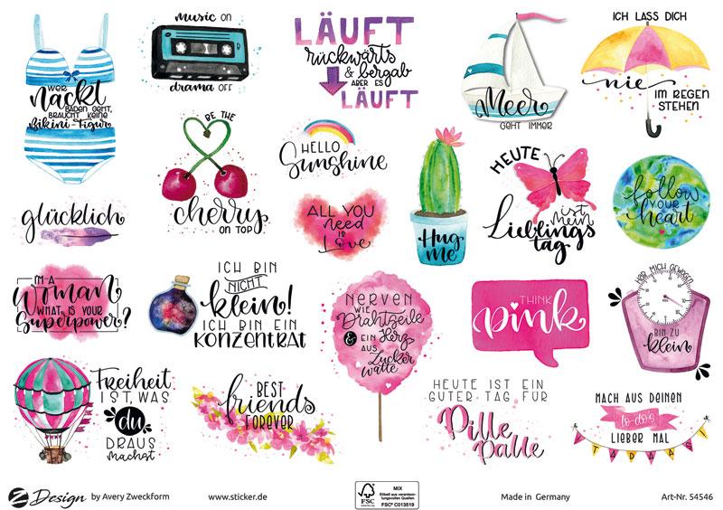 Trend Sticker A5 Lettering Sayings 42 Stickers