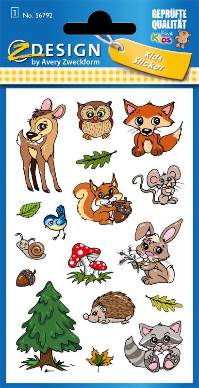 Metallic sticker forest animals