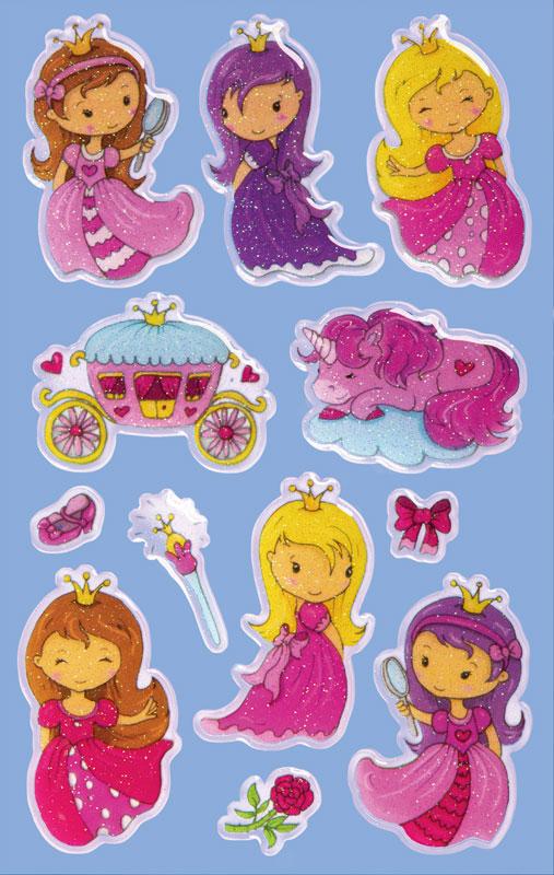 Glossy Stickers Princess 12 Stickers
