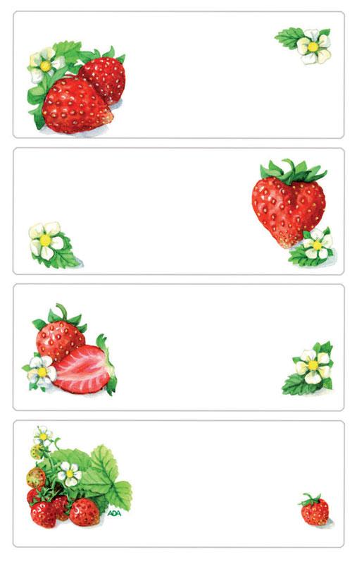 Household label strawberries