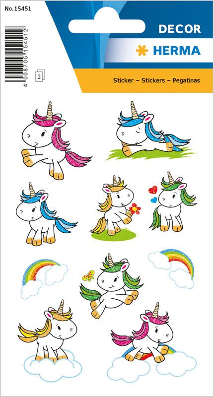 Sticker baby unicorn glimmered