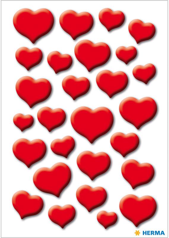 Crystal sticker hearts red