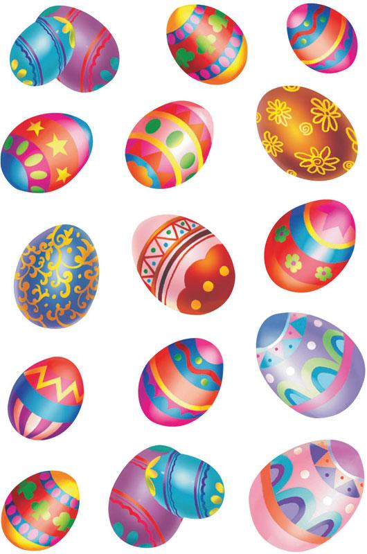 Easter eggs with glitter stickers