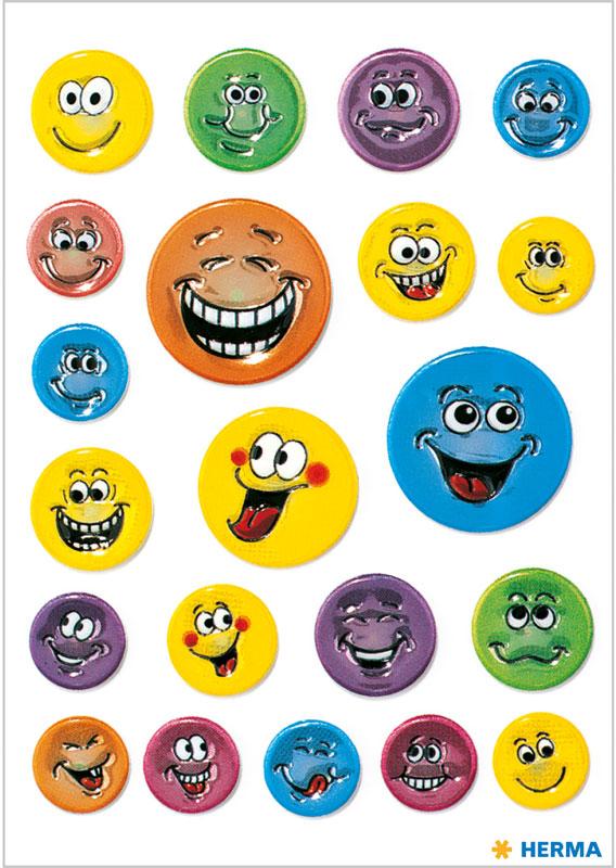 Faces Sticker Smiley embossed