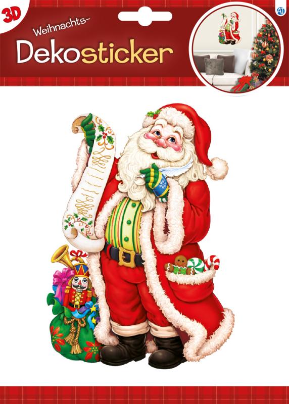 3D Christmas Decoration Sticker Santa Claus
