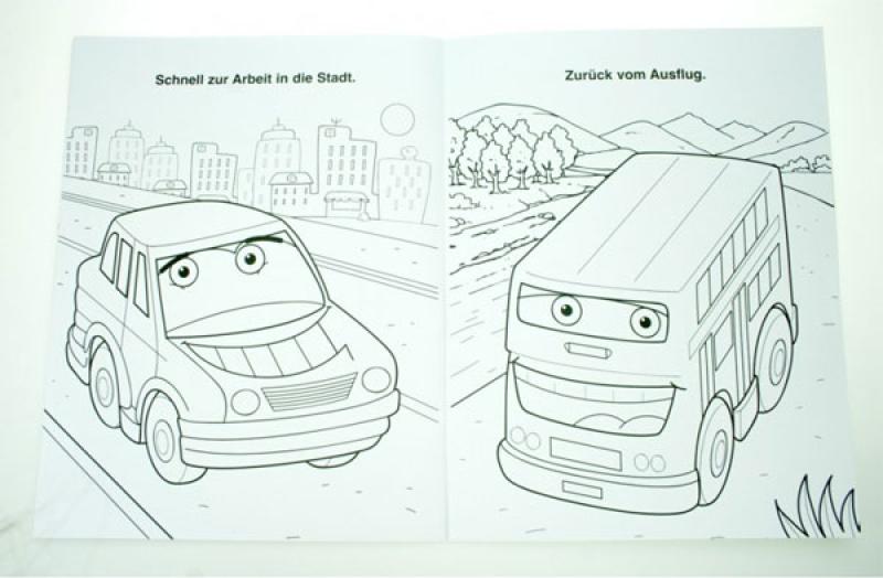 Figure coloring book super cars with 6 figures