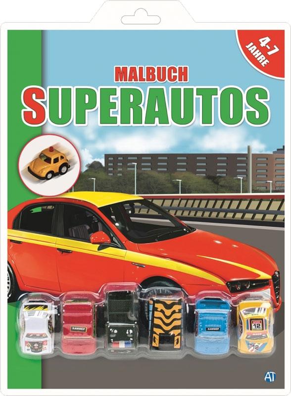 Figure coloring book super cars with 6 figures